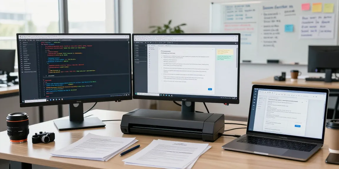 Analyzing document fraud detection strategies with advanced technology in a modern office.